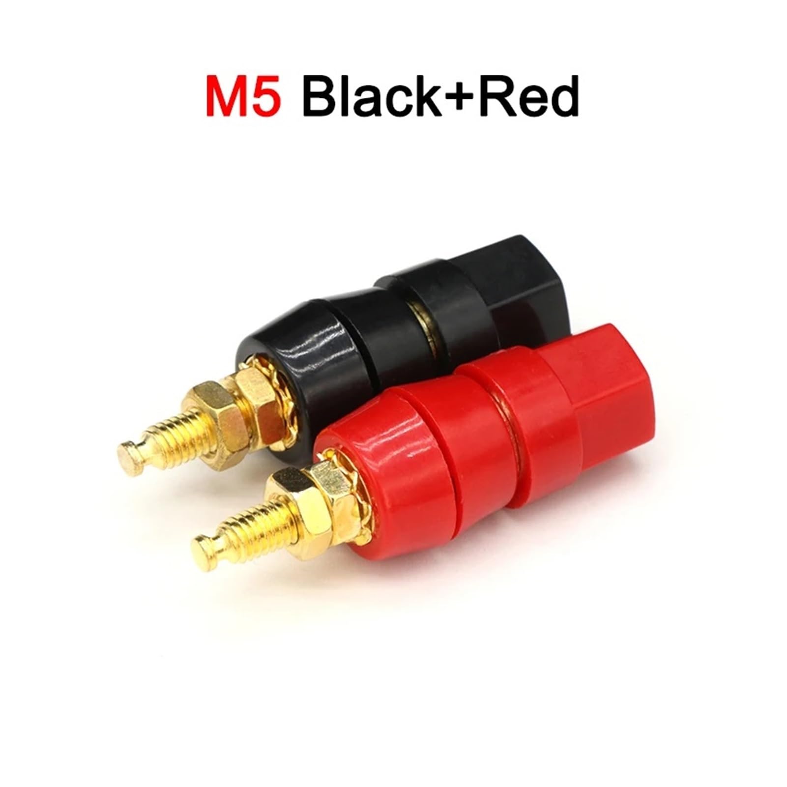 Power Junction Post Connectors M5 M6 M8 M10 Wire Binding Post Thread Screw Black+Red Set Weld Inverter Clamp Power Supply Splice Connect Terminal(M5 Set,5 Pairs)