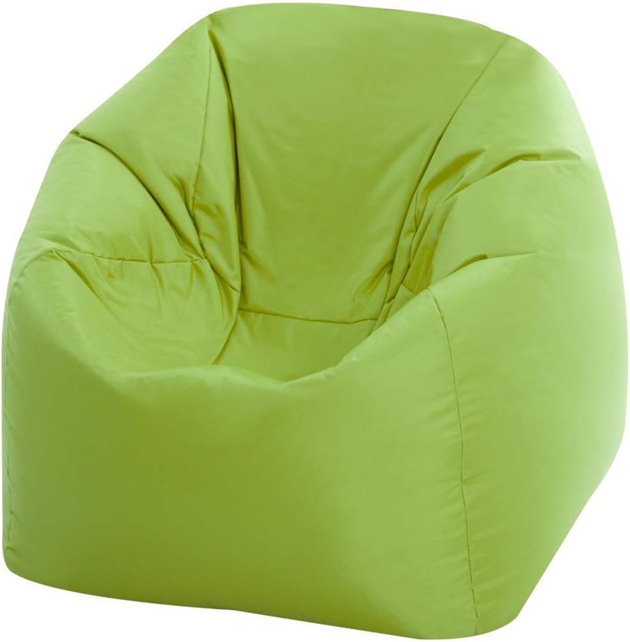Bean Bag Bazaar Hi-Rest Kids Bean Bag Chair, Lime Green, Indoor Outdoor Water-Resistant Fabric, Kids Chair with Filling Included, Garden, Outdoor Seating, Playroom, Bedroom