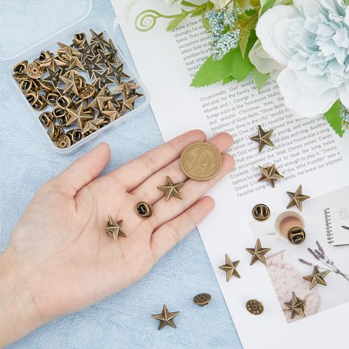Image of SUPERFINDINGS Alloy Star Badge Lapel Pin Brooches Military Award Pins July Memorial Day Stars for Backpack Clothes