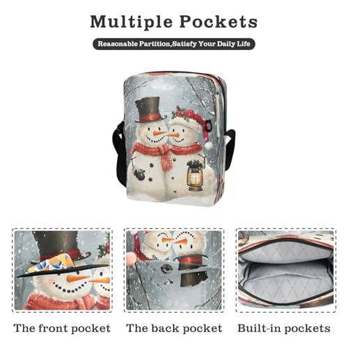 Crossbody Bag Christmas Snowman Winter Messenger Bag for Women Men Purse Shoulder Bag Satchel Bag with Adjustable Strap 202b68292
