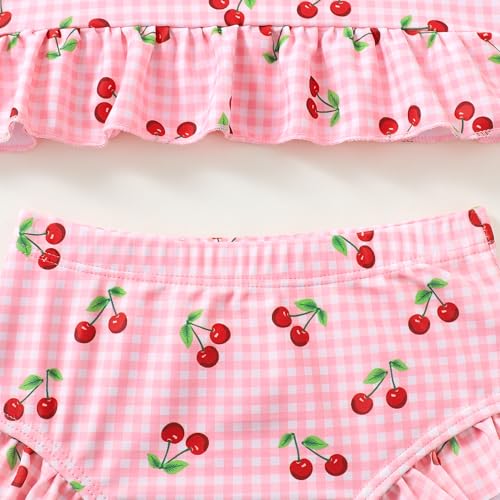 Image of Baby Swimsuit Girl Two Piece Bathing Suit Toddler Girls Summer Beach Ruffle Tankini Swimwear 1-7Y