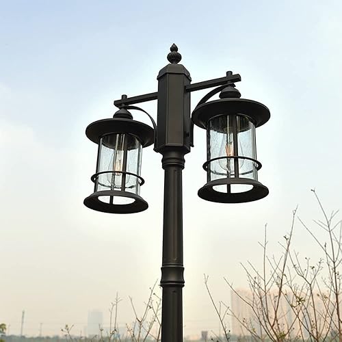 Miniatura 4 de ZEELYDE Luces de poste para exteriores, luz de calle de aluminio fundido a presión para jardín al aire libre, impermeable, luz LED de paisaje, 2