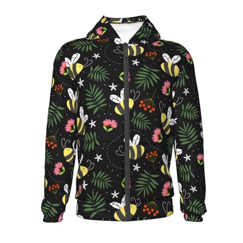 Bees Kid Hoodies Boys Zip Up Sweatshirts Girls Pullover with Pocket2