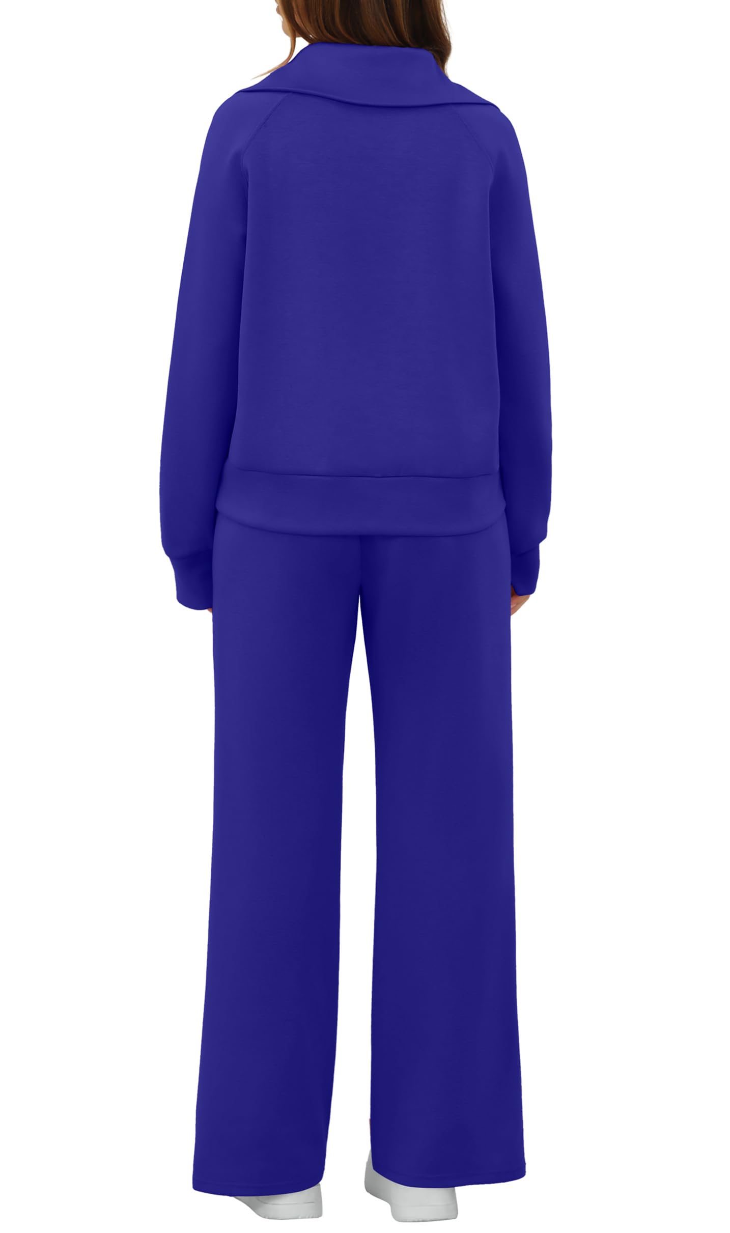 GRECERELLE Conjunto completo de chándal para mujer, conjunto de ropa de descanso para mujer, ropa deportiva de dos piezas, manga larga, media cremallera, casual, tops y pantalones de correr con