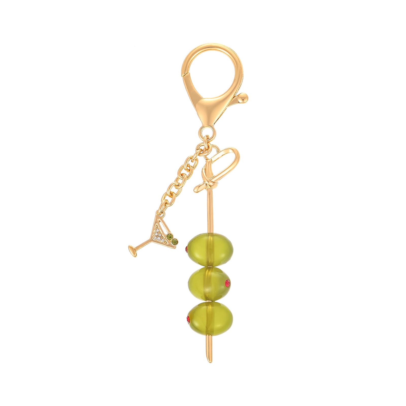 Madison Tyler Cute Keychains for Women | Martini Olive Bald Eagle Golf Espresso Martini Bag Purse Charms for Handbags, Olive, 6.5 Inch