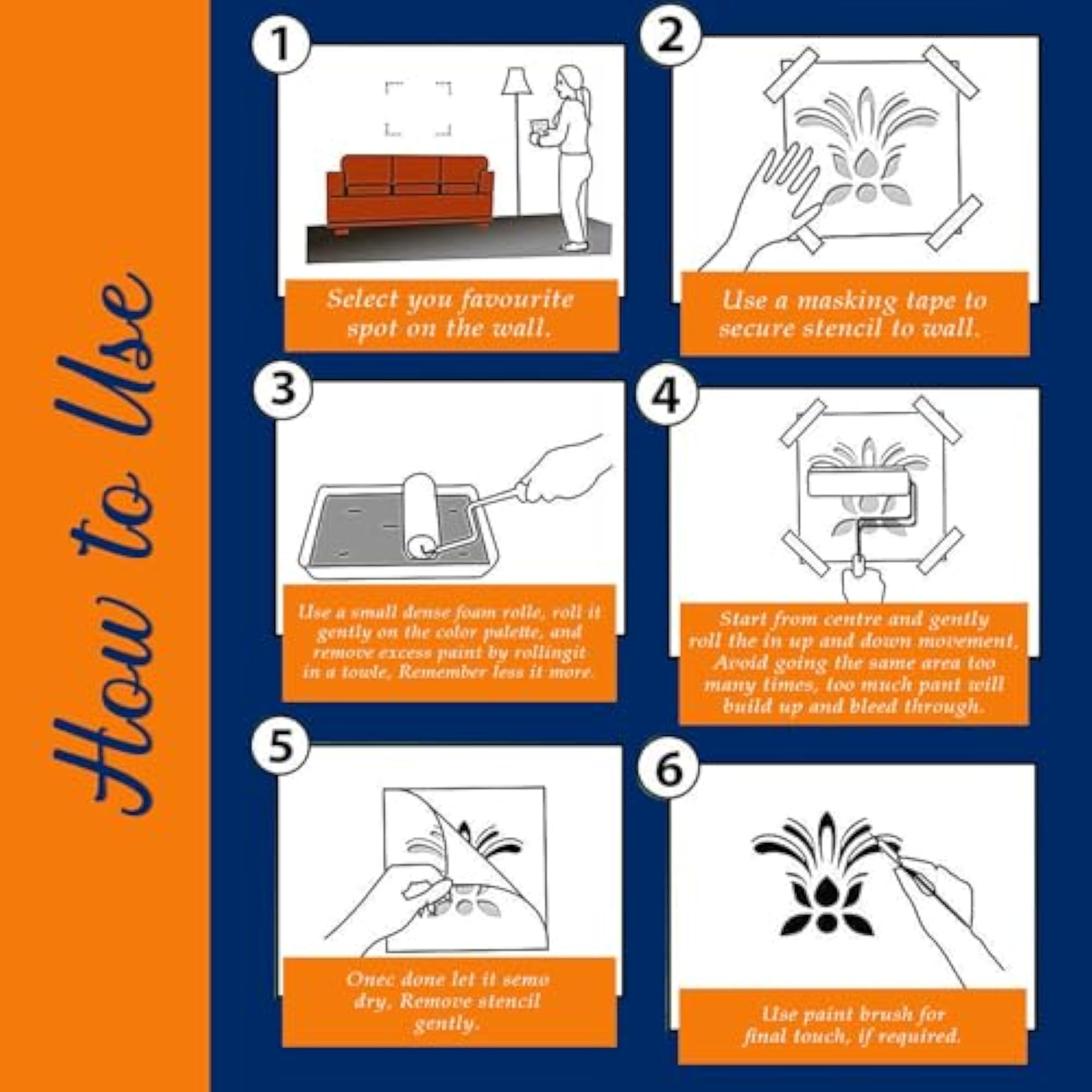 Reusable Stencils for Wall Painting (16x24 inch)