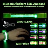 HOSPAOP 4 pulseras LED recargables – Pulsera luminosa USB con luz...