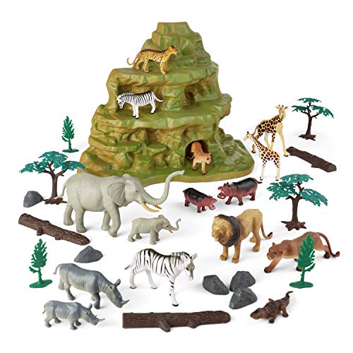 Jumbo Jungle Animals 5 pc Safari Animals Playset Educational Toys