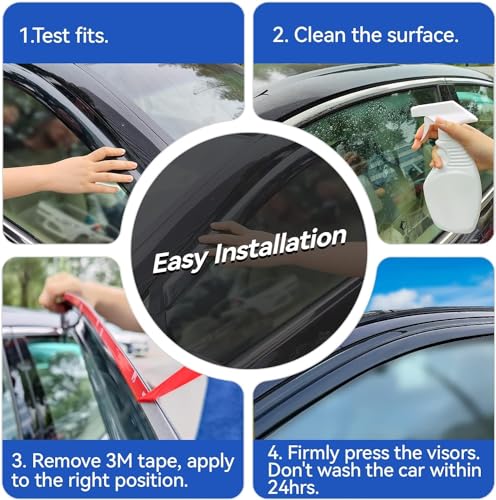 Image of Window Visors Rain Guards Shield for 2011-2021 Jeep Grand Cherokee, Out-Channel Window Vent Wind Deflectors Visors Shades for 11-21 Grand Cherokee (Not for Grand Cherokee L)