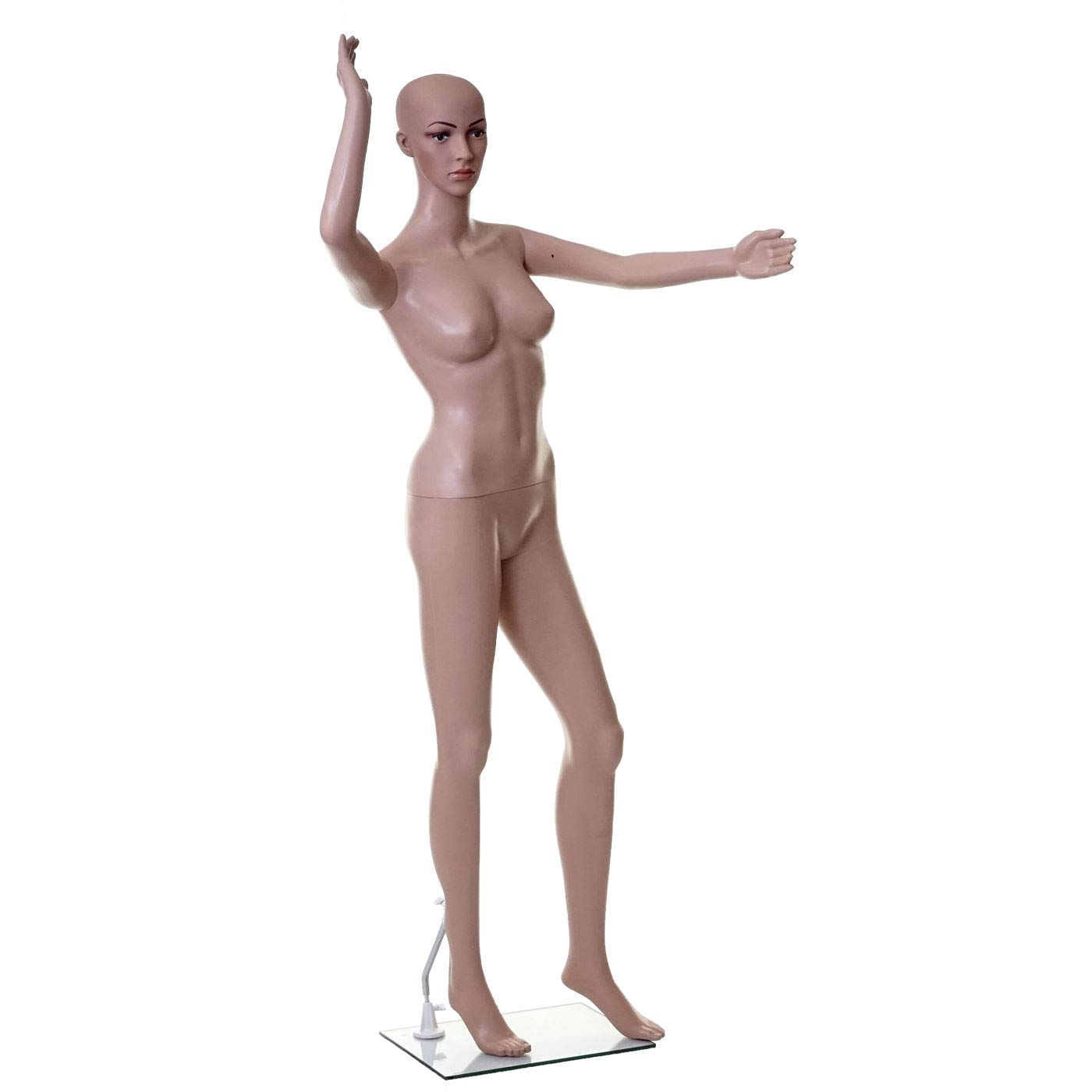 Schaufensterpuppe HWC-E37, weiblich Frau Schaufensterfigur Puppe Mannequin Schneiderpuppe, lebensgroß beweglich 175cm