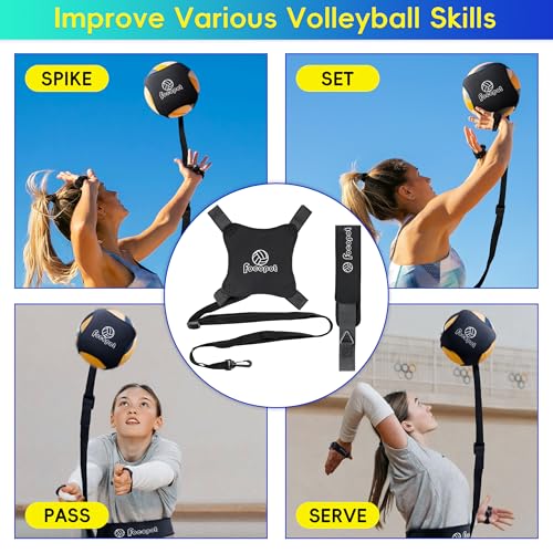 focopot Volleyball Training Equipment Aid,Solo Volleyball Rebounder Trainer to Spike,Serve,Set & Pass,Indoor and Outdoor Volleyball Practice Equipment Gifts for Beginners & Pro
