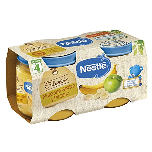Nestlé Naturnes - Selección Manzana golden y Plátano - A partir de 4 meses - 2 x 200 g
