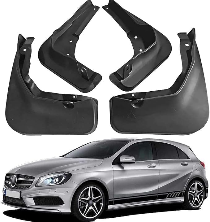 jianfengren 4 Piezas Guardabarros Coche para Mercedes Benz A-Class W176 2013-2018, Accesorios de Protección para Neumáticos y Guardabarros de Coche Fácil de Instalar