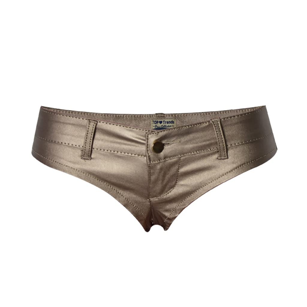 Hot pants sexy en jean enduit or résoud vos pannes de style en soirée taille 38