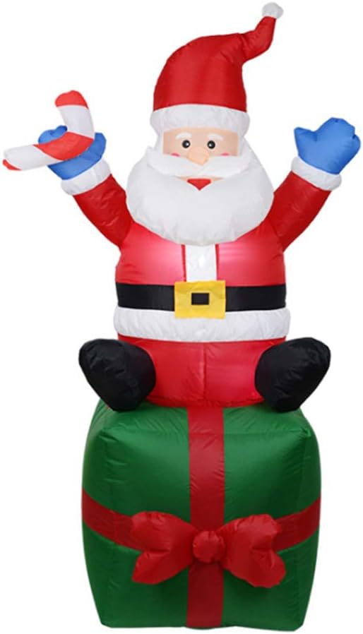 1.8M Christmas Inflatable Santa Claus Holding a Gift Present Blow up