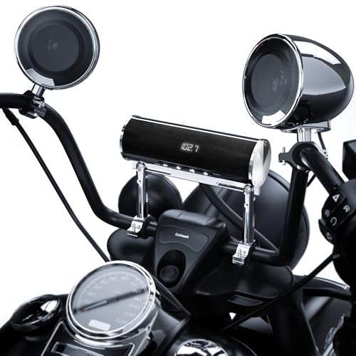 GoHawk Waterproof Bluetooth Motorcycle Stereo, 4 Speakers Sound bar w/ 4.5
