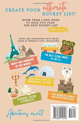 1000+ of the Best Bucket List Ideas: Your Ultimate Bucket List Travel Book and Adventure Guide with World Travel Bucket List Trips, Vacation Ideas, ... Best Bucket List Idea Book (Bucket List Book)