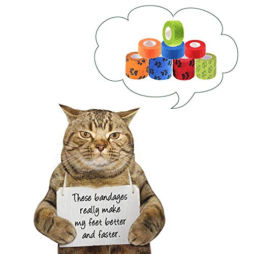 Zelfklevend verband, 8 Rolls Cohesive Bandage Elastische Zelfklevende Bandage Huisdier Wikkel Bandage Tape Voor Dieren… - Image 7