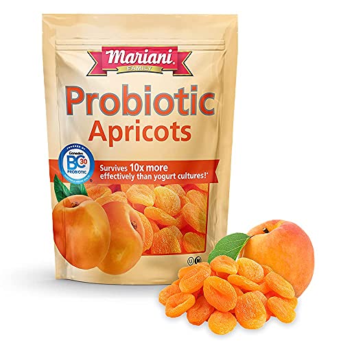 Mariani Probiotic Dried Apricots, Gluten Free, Vegan, No Preservatives - Healthy Snack for Kids & Adults, 6oz (Pack of 1)