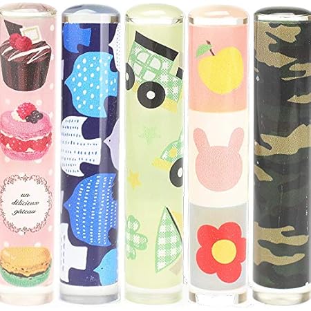 Amazon 印鑑 銀行印 子供 かわいい はんこ こどもハンコ 12mm ケース付き 全40種類 印鑑ケース 印箱 文房具 オフィス用品