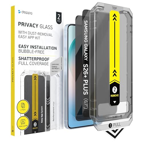 Verre trempé anti espion Samsung S26+ protecteur écran anti choc avec kit pose