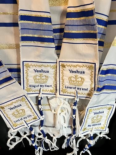 Royal Blue Messianic Tallit Talit Prayer Shawl 72" x 22" Yeshua King of Kings - Designed by Dr. Rick & Joyce Kurnow3