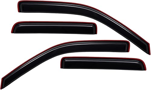 Lightronic WV194133 - Protector de lluvia para ventana lateral en canal, humo oscuro, juego de 4 piezas, se adapta a Chevrolet Colorado 2004-2012 y