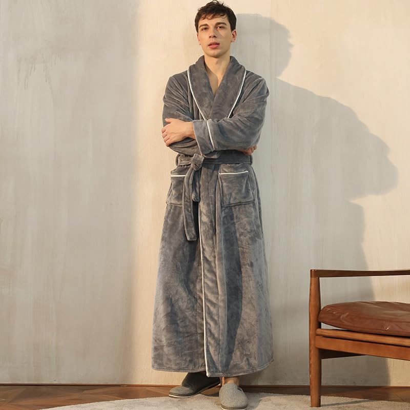 Image of Mettclasi Womens Soft Fleece Robe - Unisex Warm Thick Plush Long Bathrobe House Coat Spa Robe for Winter