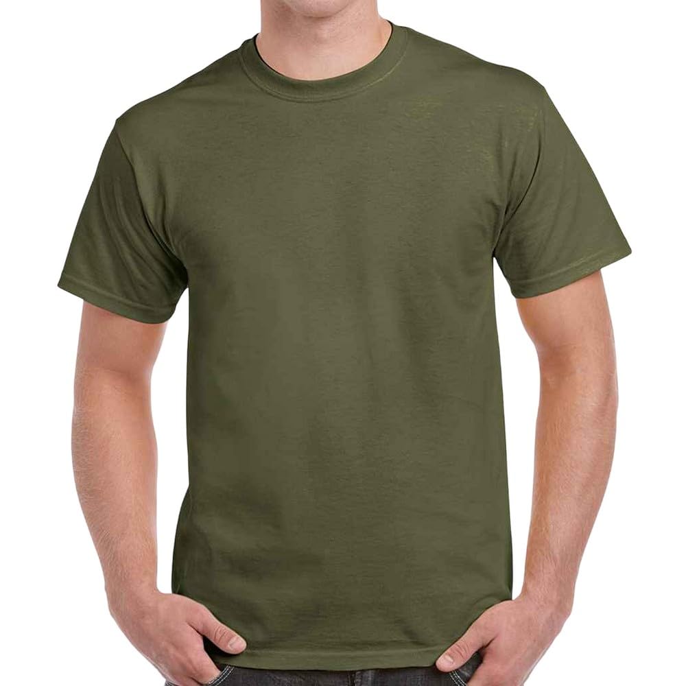 Gildan Adults Unisex Heavy Cotton T Shirt (3XL) (Military Green)