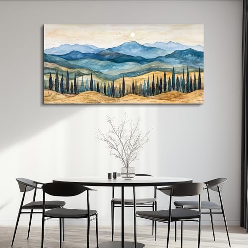 ZUITINGHUA Large Wall Decor For Living Room Canvas Wall Art For Office Modern Wall Decorations For Bedroom Mountains Landscape Painting Abstract Pictures Artwork Room Home Decor 24x48 In