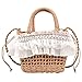 UKETO Sommer Spitze Stroh Umhängetasche Boho Damen Weidenkorb Tote Crossbody Bag, khaki
