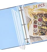 tutata 24Pcs 3 Hole Punched Magazine Holders, Magazine Organizer, 3 Ring Binder Insert Strips, Tr...
