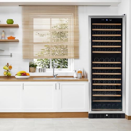 Image of Towallmark Bottles Wine Cooler Refrigerator 177, Freestanding Compressor Wine Fridge 41F-64F Temperature Control Large Wine Cellar, Wine Cooler Refrigerator for Red White Wine, Champagne, Beer