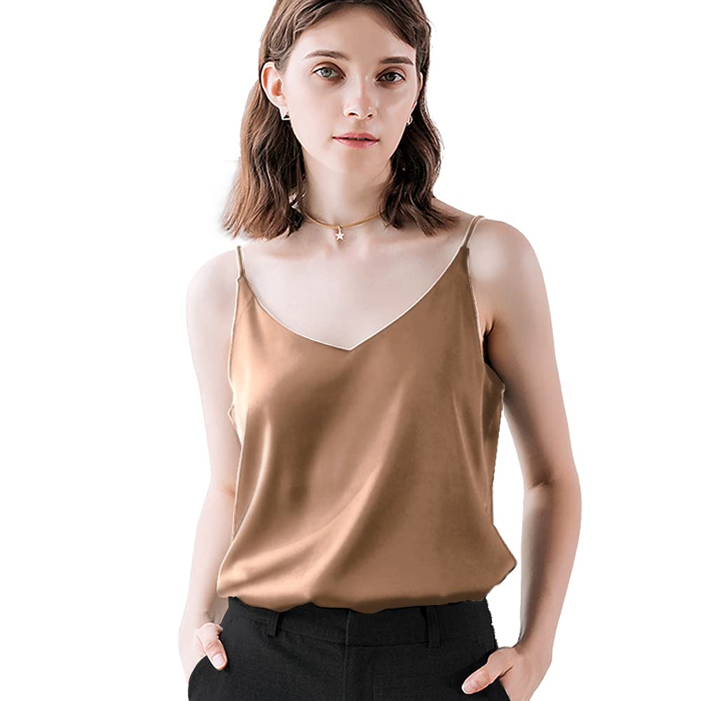 IIG Classic Womens Silk Satin Camisole Top Sexy V Neck