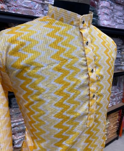 Image of FOXDX Men's Traditional Cotton Floral Printed Only Kurta