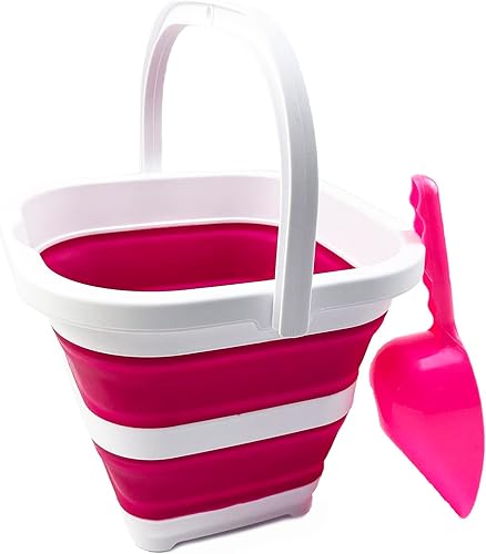 Miniatura 10 de SAMMART Cubo de limpieza rectangular plegable de 5 litros (1.3 galones), plegable, para camping, playa, arena, agua, tina portátil que ahorra