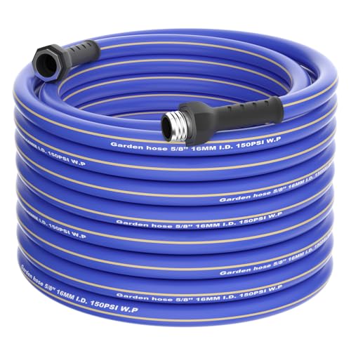 Garden Hose 75FT x 5/8", Heavy Duty Water Hose, Flexible and Lightweight Kink-Free Garden Hose with Swivel Grip Handle, Hybrid Hose for Outdoor, Yard, Car Wash, Garden