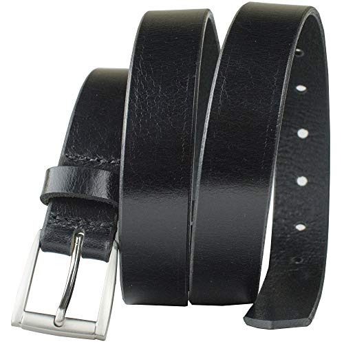 Ashe Black Belt - 1 Inch Women's Genuine Top Grain Leather Belt with Certified Nickel Free Buckle | Made in the USA