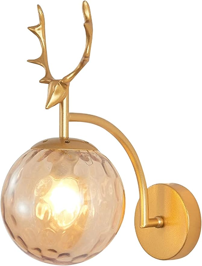 KUYT Lamp Licht Mult Lamp Wandellicht Wandel Sconce Zijdbad Lamp Modide Stijl Huisdecoratie, Voor Woonkamer Slaapkamer Bedverlichting, Gangpadlampgang/Gold-E/15 * 27 * 33Cm