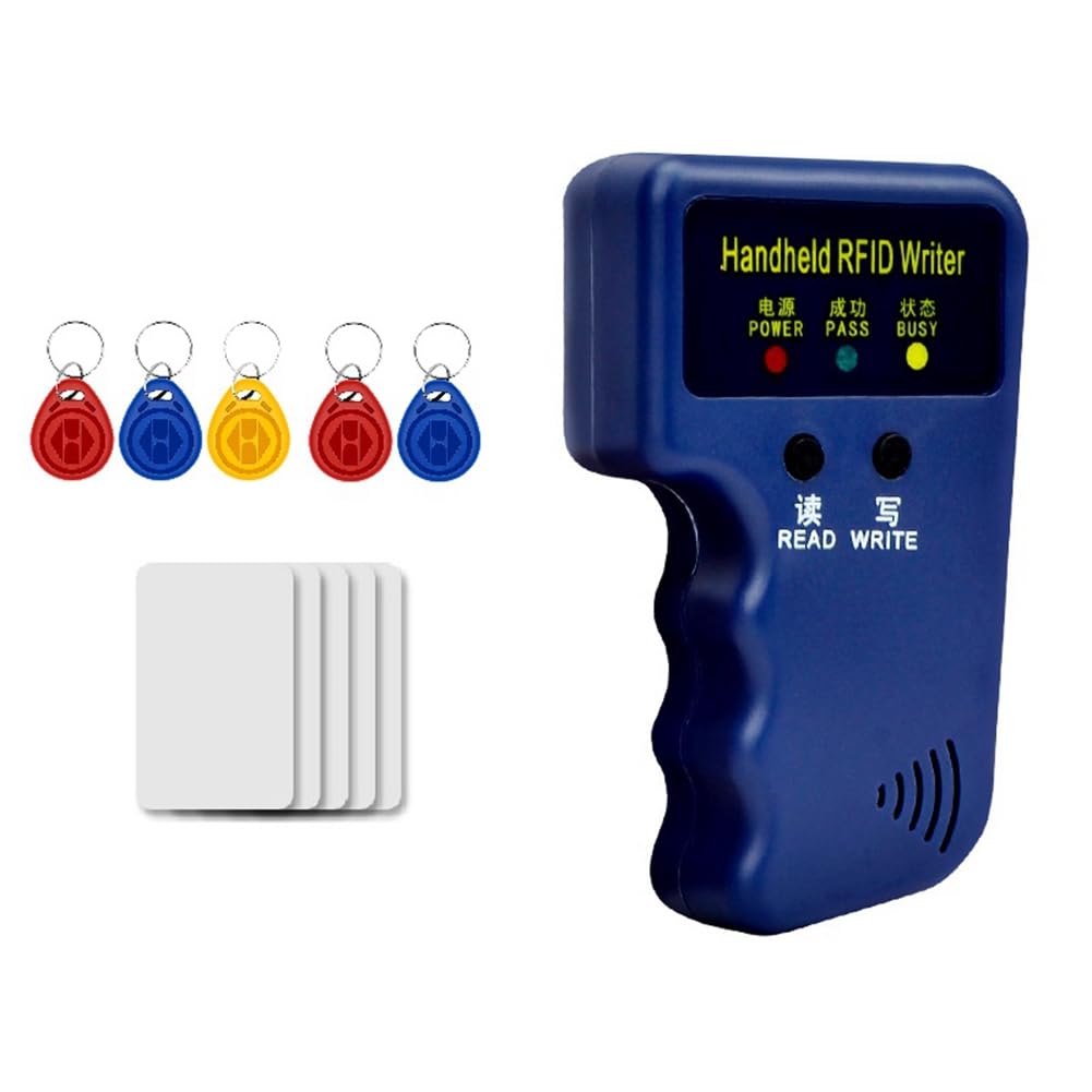 Handheld RFID 125KHz Programmer de Cartes D'Identité et Copieur, Est Livré avec 5 Clés et 5 Cartes pour EM4305 T5577