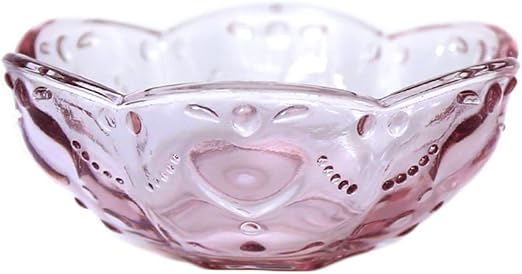 CHOOLD Set Of 4 Vintage Glass Dessert Bowls - Sakura & Heart Embossed, 8oz Capacity, Purple - View #8