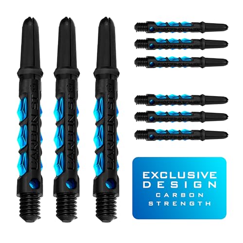 Harrows Dartpfeile 3 Sets Carbon ST Dartschäfte – insgesamt 9 Dartschäfte – erhältlich in 3 Größen – robuster Carbon-Verbundstoff – kurz Aqua