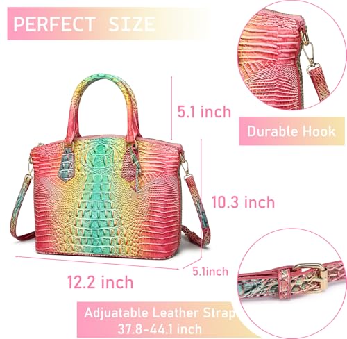 Image of Makcr Joacbv Women Purse Satchel Bag Long Crossbody Classy Tote Bag Top Handle Vegan Leather Ladies Handbags Embossed Pattern