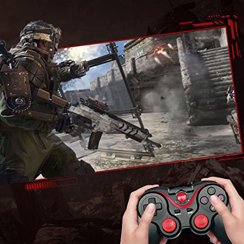 Yoidesu X3 Gaming Controller for Android for IOS Mobile Phone TV Computer CP VR, Dual Vibration Wired BT Game Remote Gamepad Joystick with Built in 400mAh Rechargeable Battery