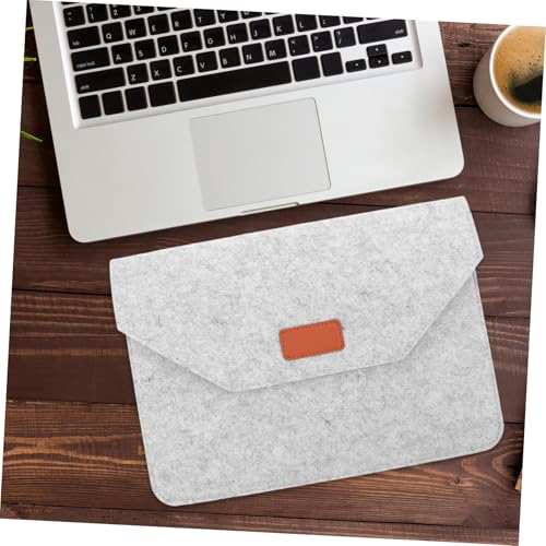 Bolso portátil para laptop STOBOK en fieltro gris claro miniatura 5