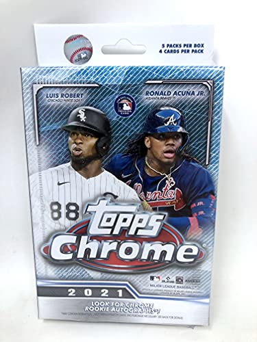 Topps 2021 Chrome Baseball Card Pack - 25 Cards per Hanger Box