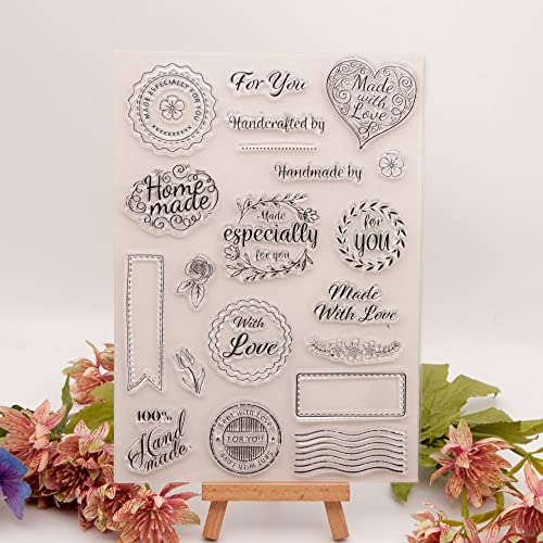 Nzj Happy Valentine's Day Love Heart Just For You Clear Stamps For Card Making Decoration And Diy Scrapbooking (Made With Love For You) #TOP2