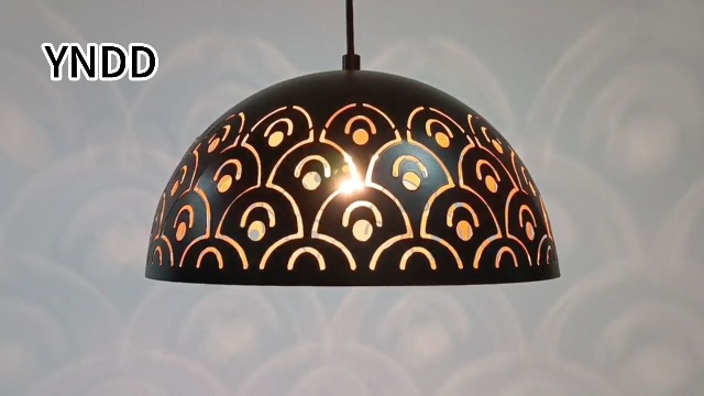 Image of Pendant Lights Kitchen Island Farmhouse Set of 2, Black And Gold Hanging Lamp Retro, Adjustable Height, 11.8 in Hollow Lampshade, E26 Vintage Chandeliers for Dining Room, Bedroom, Hallway, Entryway