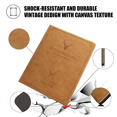Image of Oaky Deer Pattern Notebook Style case for Apple iPad Pro 11 inch 2020 2nd Gen. with Pencil Holder Folio Auto Wake /Sleep Cover - Coffee