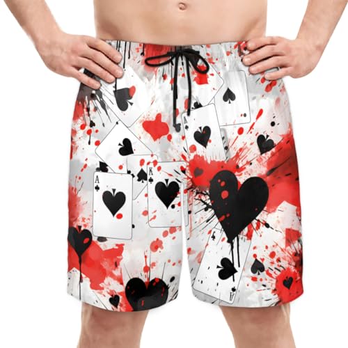 Tropical Green Leaf Men's Quick-Dry Swim Trunk Summer Beach Shorts with Mesh Lining Swimming Shorts